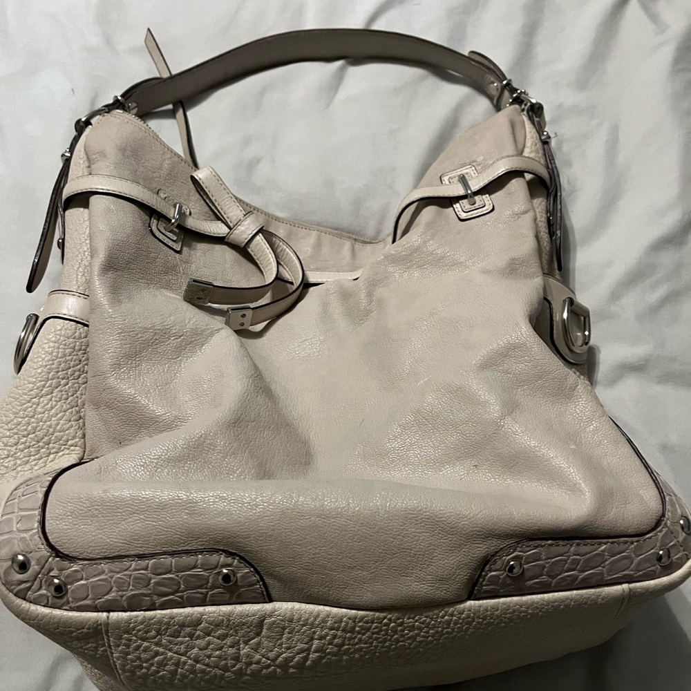 Coach Cream Leather And Python Bag - image 1